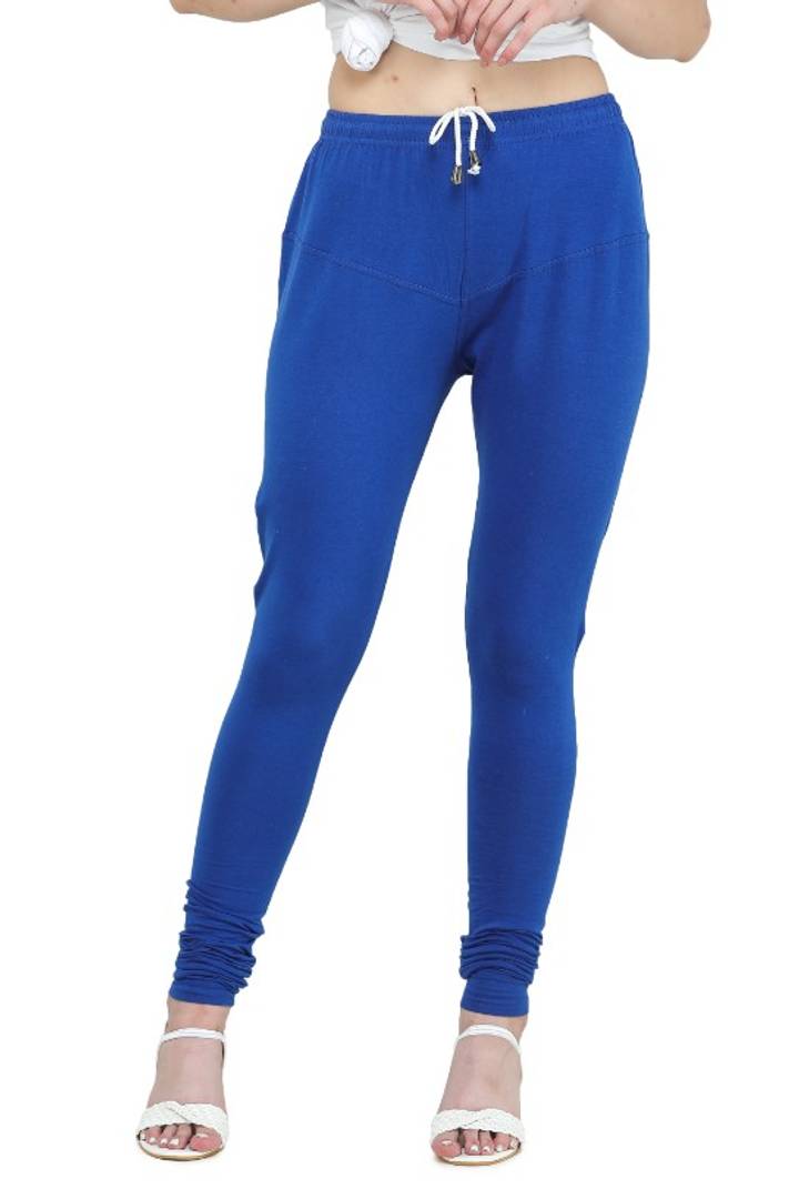 Trendy Cotton Blend Churidar Legging With Drawstring Waistband